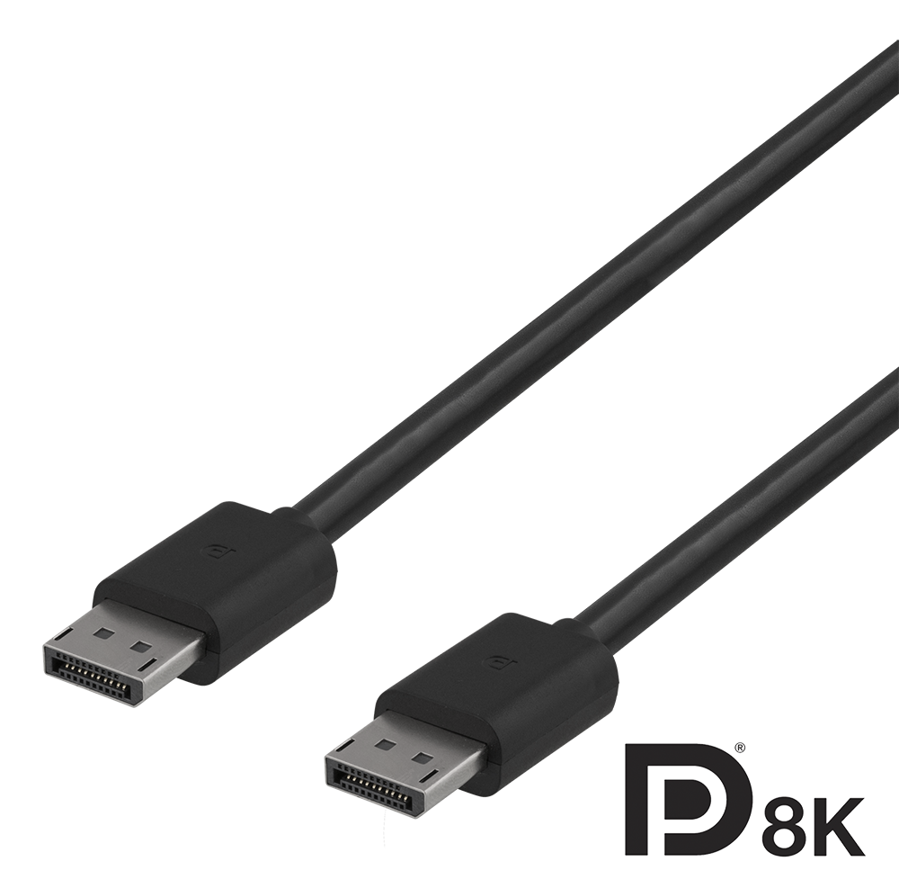 DELTACO DisplayPort kabelis, DP 1.4, 1m, svart