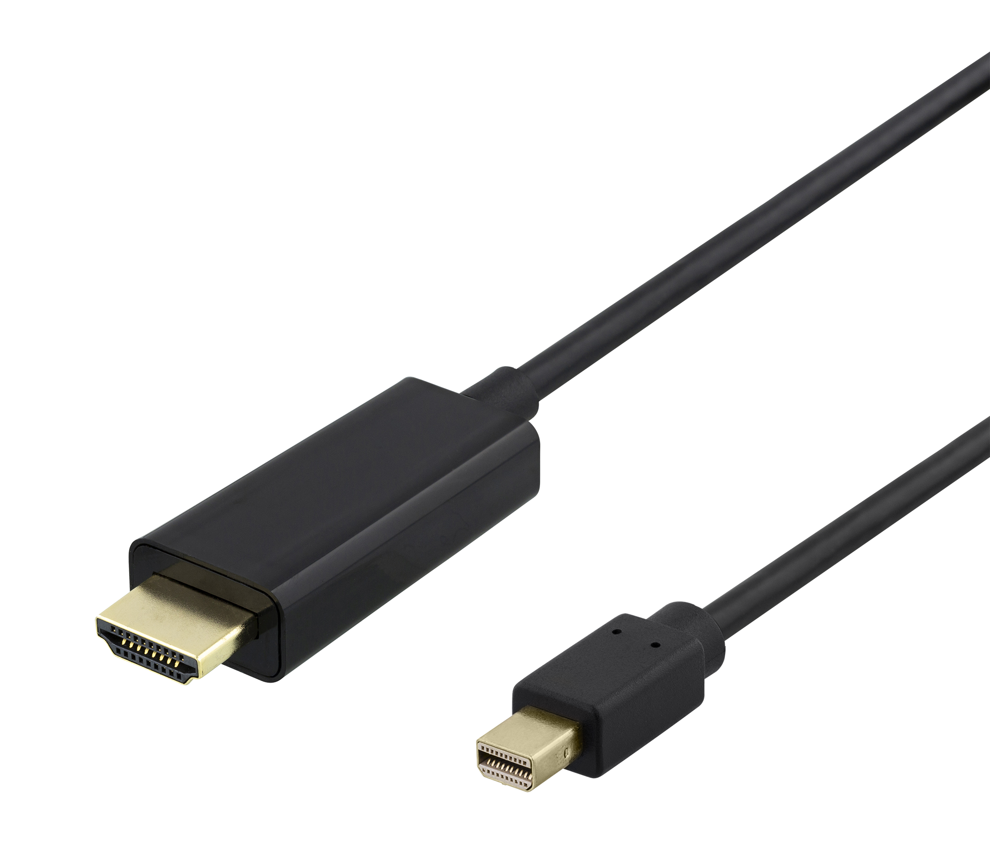 DELTACO mini DisplayPort līdz HDMI kabelis, 4k@30Hz, 1m, svart