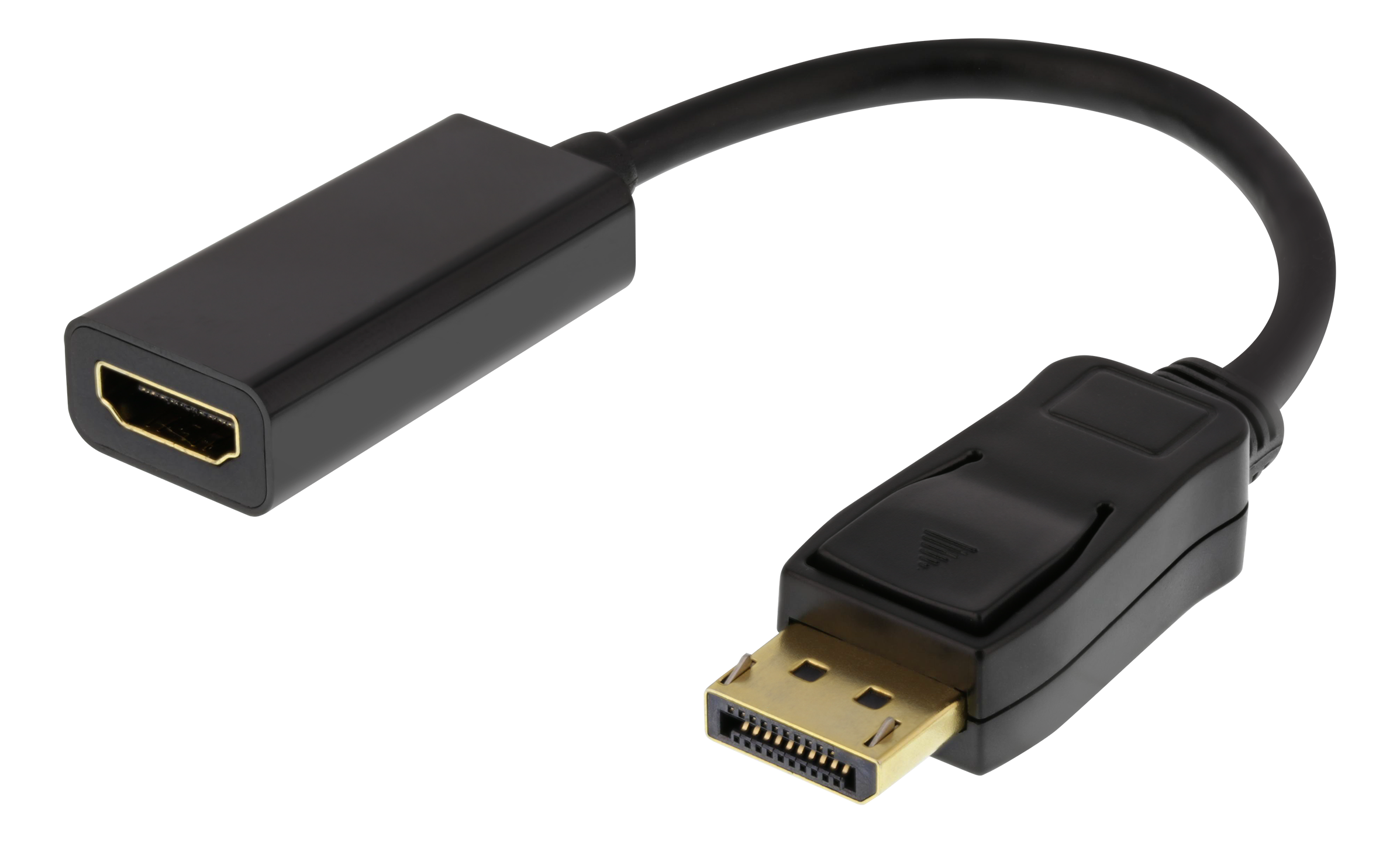 DELTACO DisplayPort līdz HDMI adapteris, 4K@60Hz, 0,2m, Svart