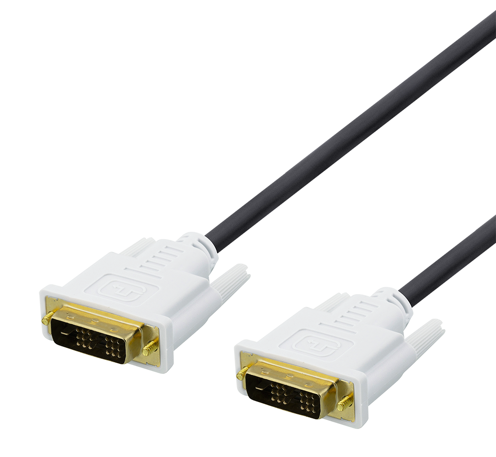 DELTACO DVI monitorkabel Dual Link, DVI-D ha - ha, 2m