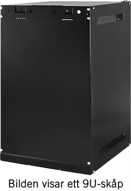 TOTEN 10 "wall cabinets, supplied unassembled , 6U, 280x310, glass door, black / 10-3306