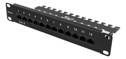 DELTACO 10-PATCH16 Patch Panel, 12 Ports, Cat6, UTP, Black / 10-PATCH16