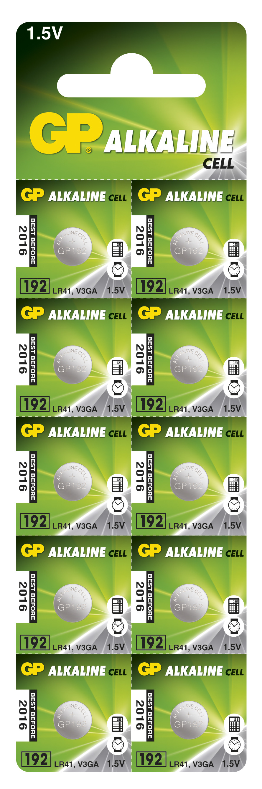 Batteries GP Alkaline 10 pcs 192-C10 LR41 / 17168                                                                                                              