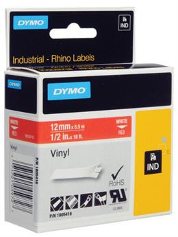 DYMO Rhino Professional, 12mm, ievērojama vinila lente, baltā teksta birokrātija