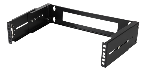 DELTACO 19 "wall mount with adjustable depth, 2U, 15kg load, steel, mounting kit, black / 19-DTSR0202