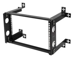 DELTACO 19 "wall mount, 6U, 35kg load, steel, mounting kit, black / 19-DTSR0506