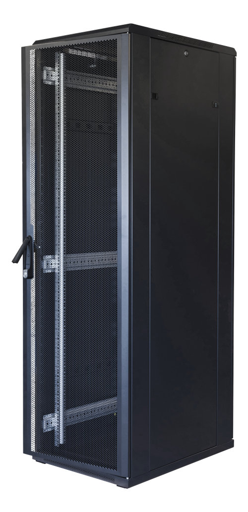 TOTEN System G, 19 "floor cabinet, 42U, 600x1200, perforated door front, perforated door rear, 800kg load, black 19-G6242PP