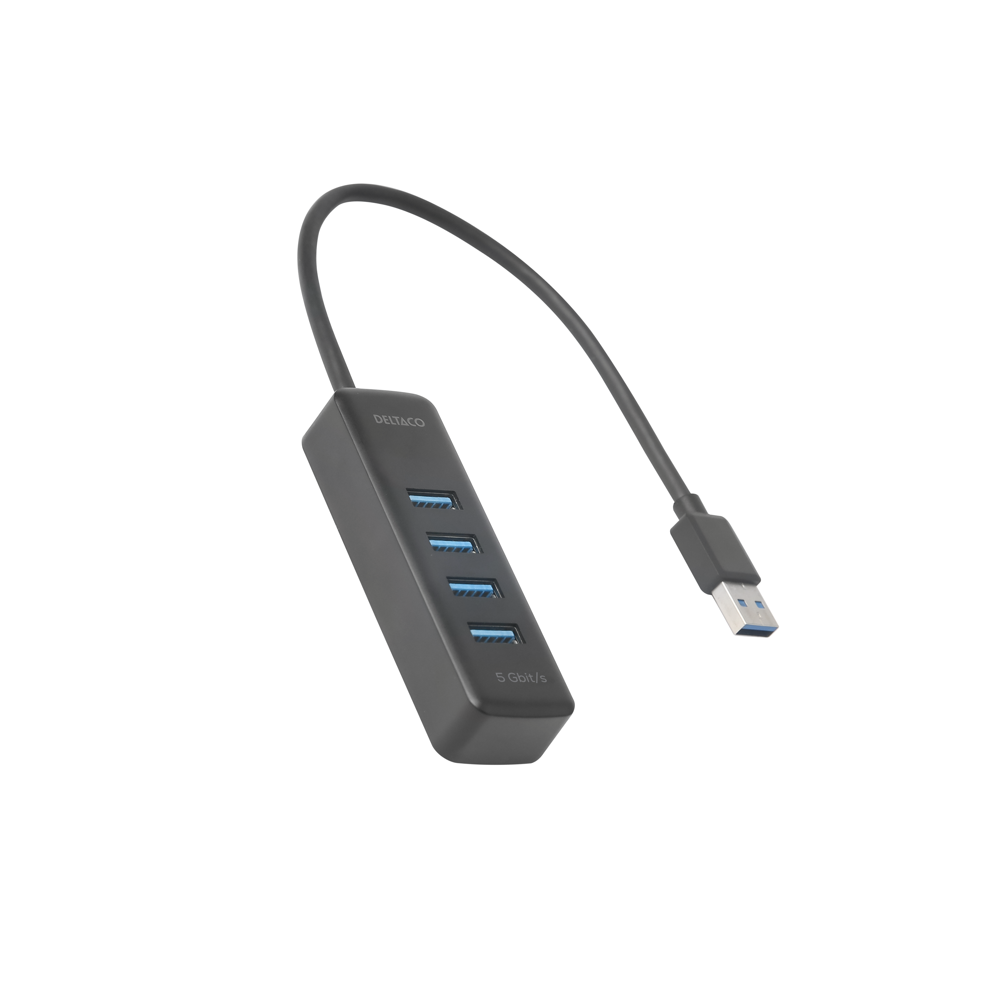 USB-A centrmezgls, 5 Gbit/s, 4x USB-A, plāns, melns
