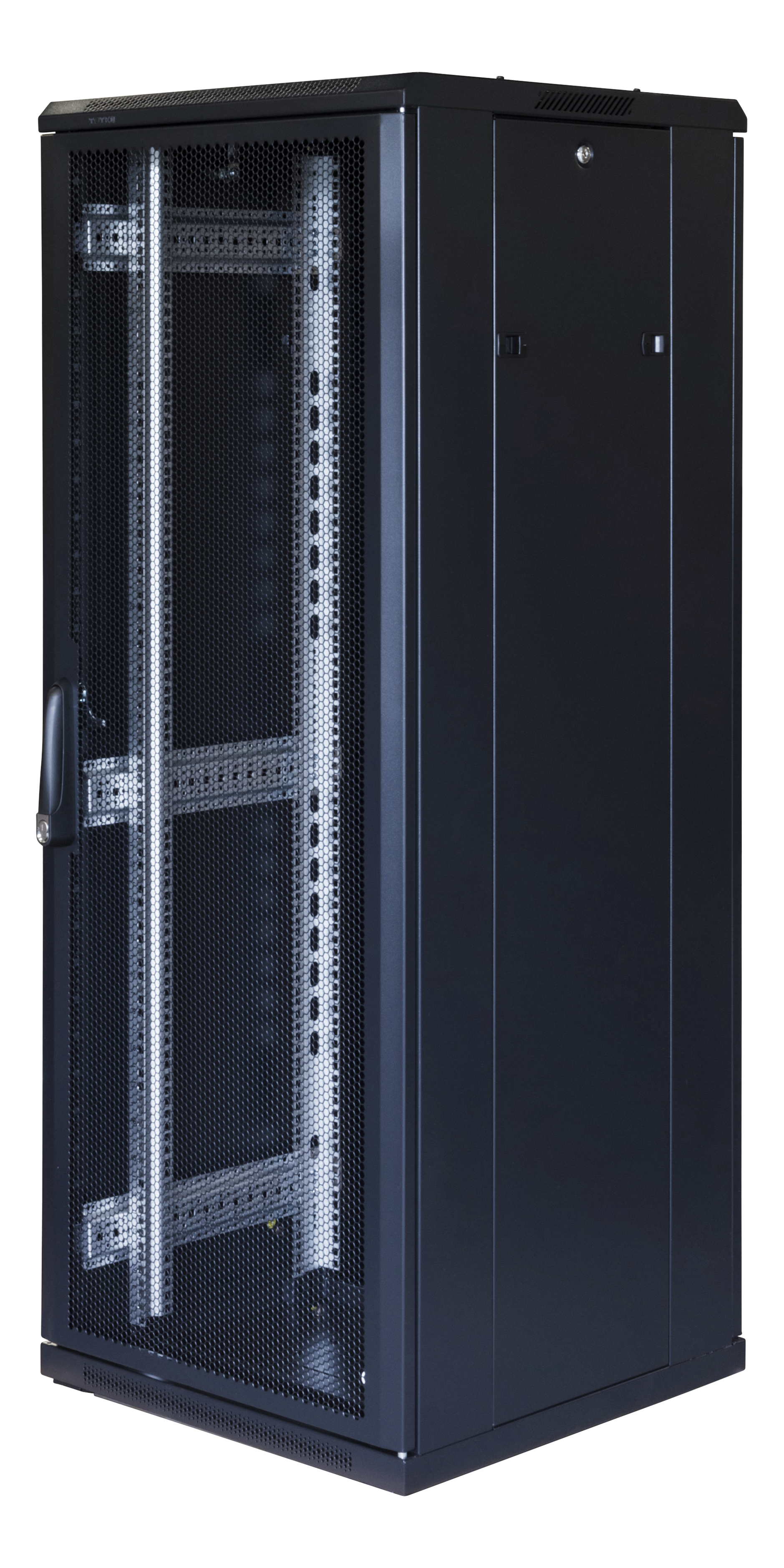 19" cabinet TOTEN, System G, 32U, 600x600, perforated doors, 800kg load, black / G3.6632.9801 / 19-G6632PP