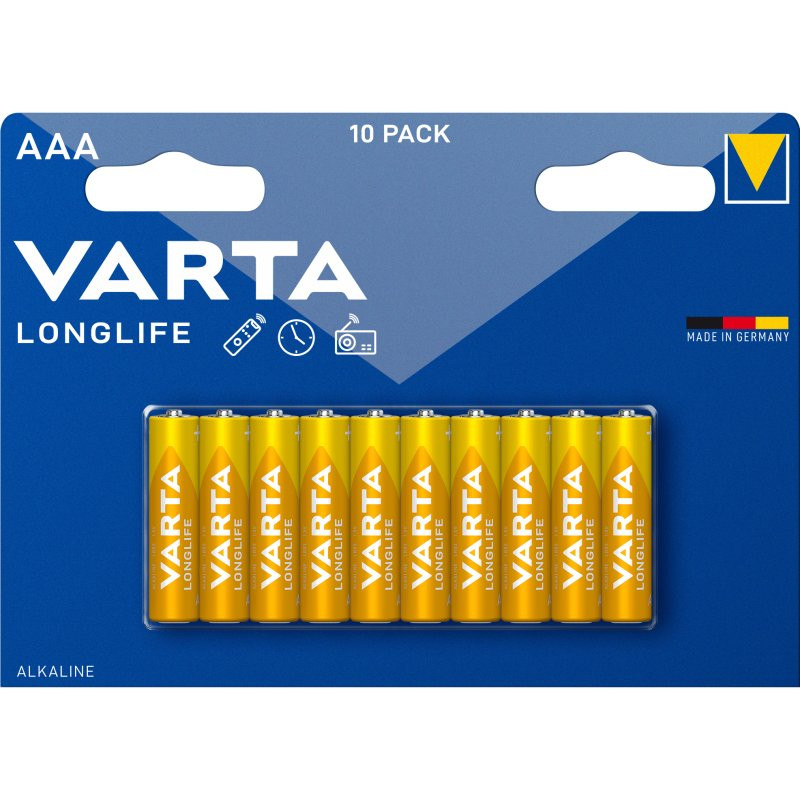 Alkaline Battery VARTA LONGLIFE micro, LR03, 10-pack / 3740821