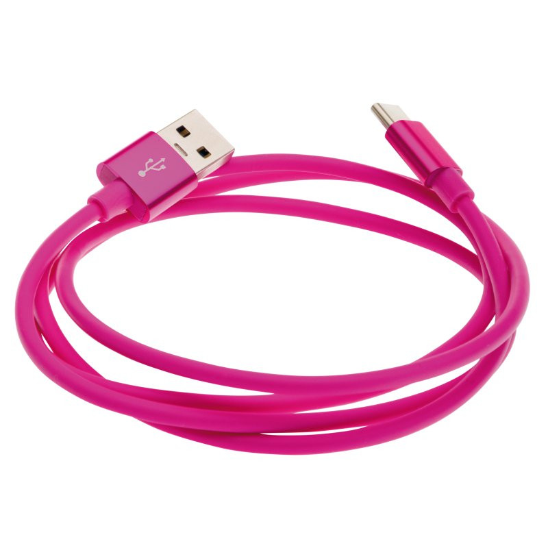 Cable MOB:A USB-A - USB-C 2.4A, 1m, pink / 383210