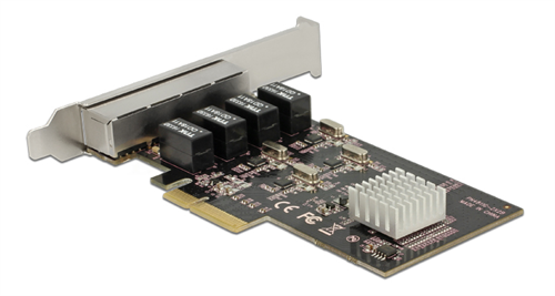 Delock PCIe x4 Gigabit LAN 4x RJ45 +Low profile