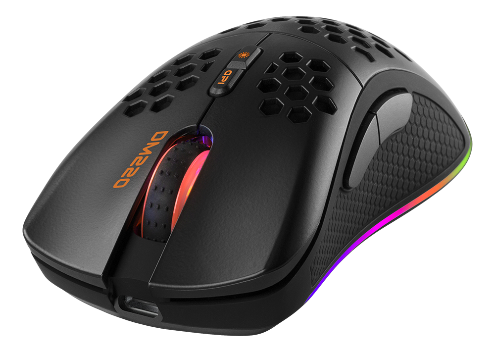 DELTACO GAMING DM220 bezvadu viegla spēļu pele, RGB, melna
