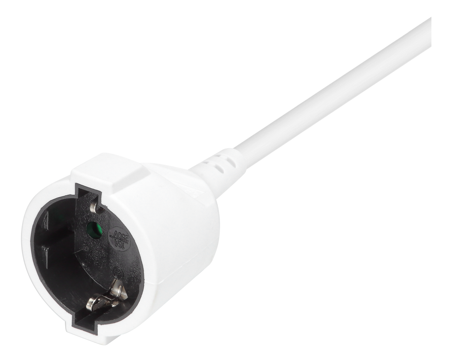 Earthed extension cable DELTACO 1x CEE 7/3, 1x CEE 7/7, childproof, 3m, white / GT-0900