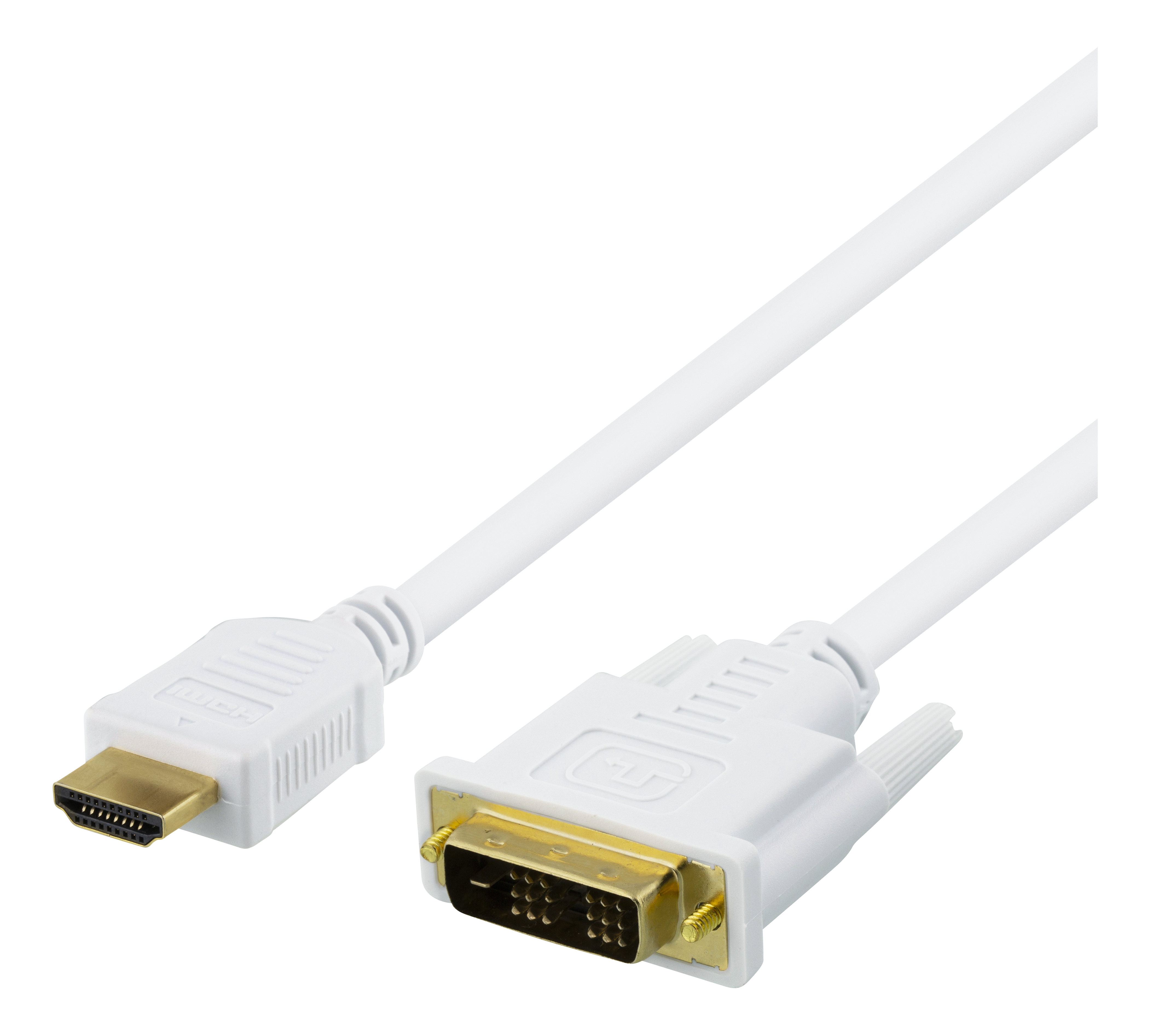 DELTACO HDMI līdz DVI kabelis, 7 m, Full HD, balts