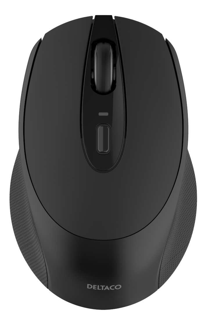 DELTACO Bezvadu biroja klusā pele, USB uztvērējs, ar gumijas pārklājumu