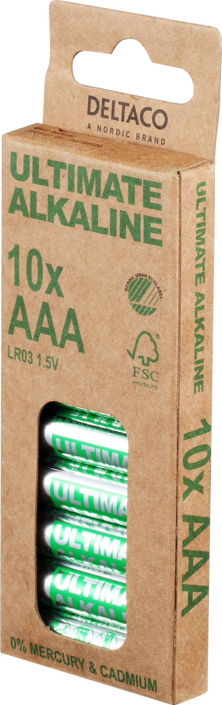 DELTACO Ultimate Alkaline baterijas, LR03/AAA izmērs, 10 iepakojumi