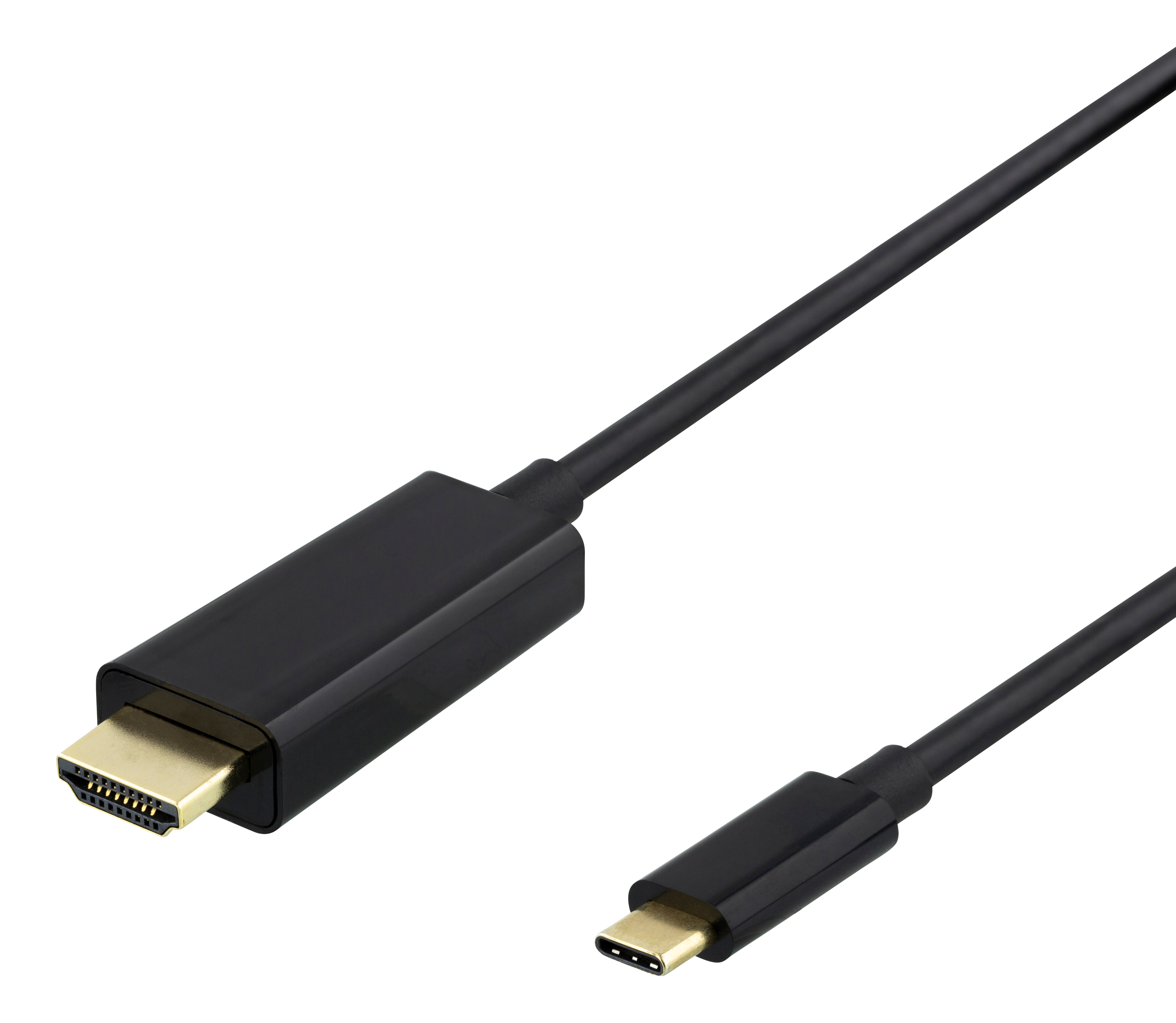 DELTACO USB-C uz HDMI kabelis, 2m, 4K@60Hz, melns