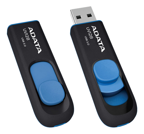 USB 3.0 memory A-DATA UV128 32GB, black/blue AUV128-32G-RBE / ADATA-71