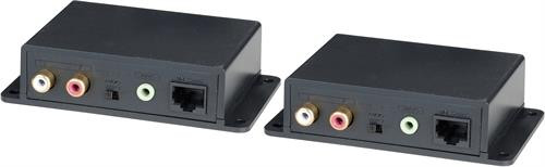 Signāla pastiprinātājs analogo audio pār Cat5e, 600m, 3,5mm, RCA, lpp