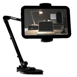 Smartphone and Tablet holder, 4"-12,2", 360 degree rotation, suction cup DELTACOIMP black / ARM-250