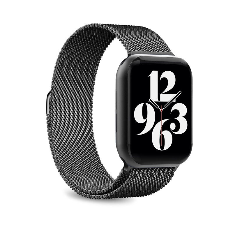 Milanese magnetic band PURO for Apple watch 44mm, black / AW44MILANESEBLK