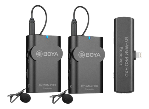 BOYA 2.4G bezvadu mikrofona komplekts melns