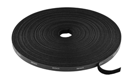 DELTACO Hook and loop fastener cable ties, width 10mm, 25m, black
