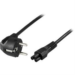 DELTACO grounded cable CEE 7/7 to IEC 60320 C5 , max 250V / 2.5A, 0.5m, black DEL-109CA-50