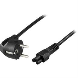 DELTACO grounded cable CEE 7/7 , IEC 60320 C5 , max 250V / 2.5A, 3m, black  DEL-109FA
