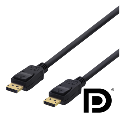 DELTACO DisplayPort kabelis, 1m, 4K UHD, DP 1.2, melns