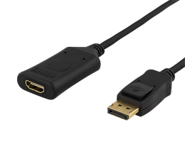 DELTACO DisplayPort līdz HDMI 2.0b kabelis, 4K pie 60Hz, 1m, melns