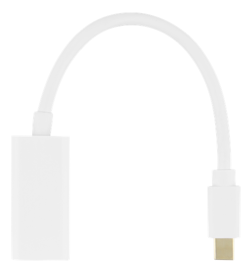 DELTACO Mini DisplayPort till HDMI adapter, 4K 60Hz, 0,2m, Vit