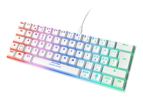 WHITE LINE WK85R Mehāniskā 60% tastatūra, RGB, sarkani slēdži, ASV izkārtojums