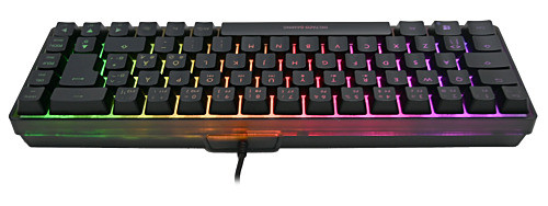 Keyboard DELTACO GAMING, US layout, Mini RGB Membrane, Semi transparent, black / 4222268 / GAM-158-US