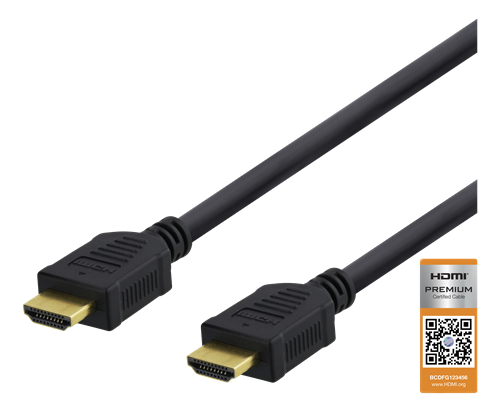 DELTACO High-Speed Premium HDMI kabelis, 1,5m, Ethernet, 4K UHD, melns