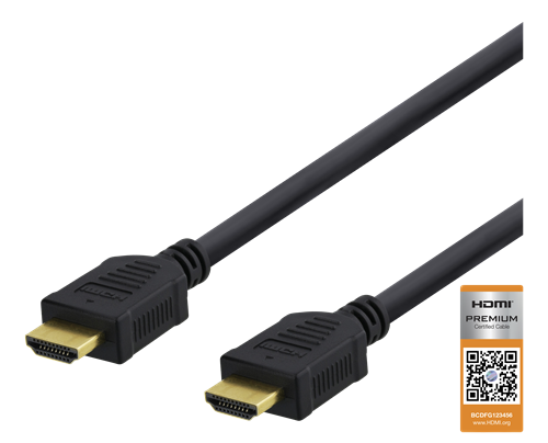DELTACO High-Speed Premium HDMI kabelis, 3m, Ethernet, 4K UHD, melns