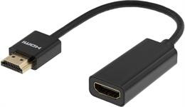 DELTACO plānais HDMI kabelis, 19-pin ha-19 pin, 10cm, melns