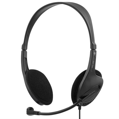 Headphones DELTACO, with microphone, black / HL-43    
