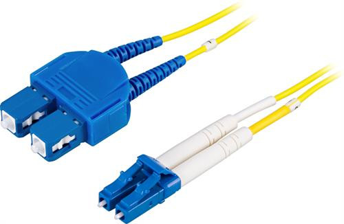 DELTACO fiber cable, LC - SC, 9/125, OS2, duplex, single mode, 10m  / LCSC-10S