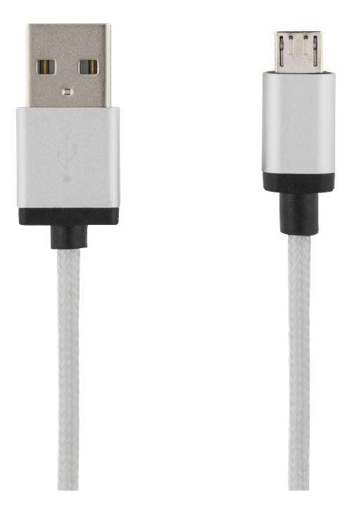 USB Sync/Charging Cable, braided, USB-A ma - USB Micro B ma, 2m, 2.4A, USB 2.0 DELTACO / MICRO-115F