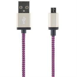 Mob. telefona kabelis  STREETZ USB 2.0 "A-micro B", 1.0m, violets  / MICRO-118