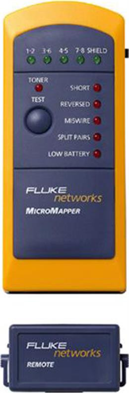 Cable tests Fluke MicroMapper RJ45, yellow / blue / MT-8200-49A