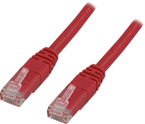 DELTACO U / UTP Cat5e patch cable, 0.5m, 100MHz, Delta-certified, red /R05-TP 