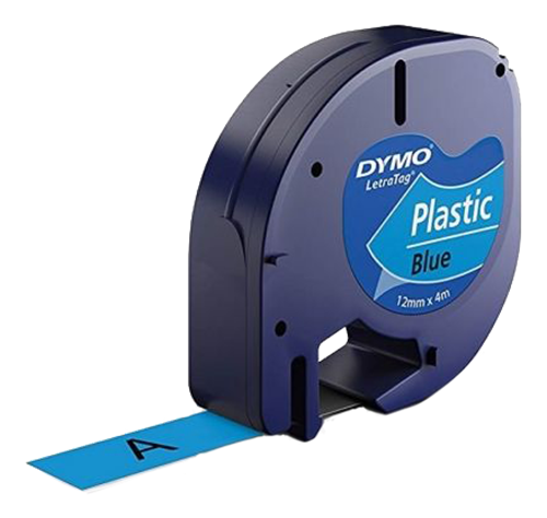 DYMO LetraTAG plastmasas lente, zila, 12mm, 4m (91225)
