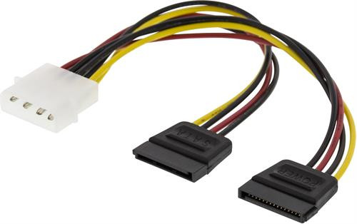 Cable DELTACO 4pin, 2x15 pin ATA / SATA-S3