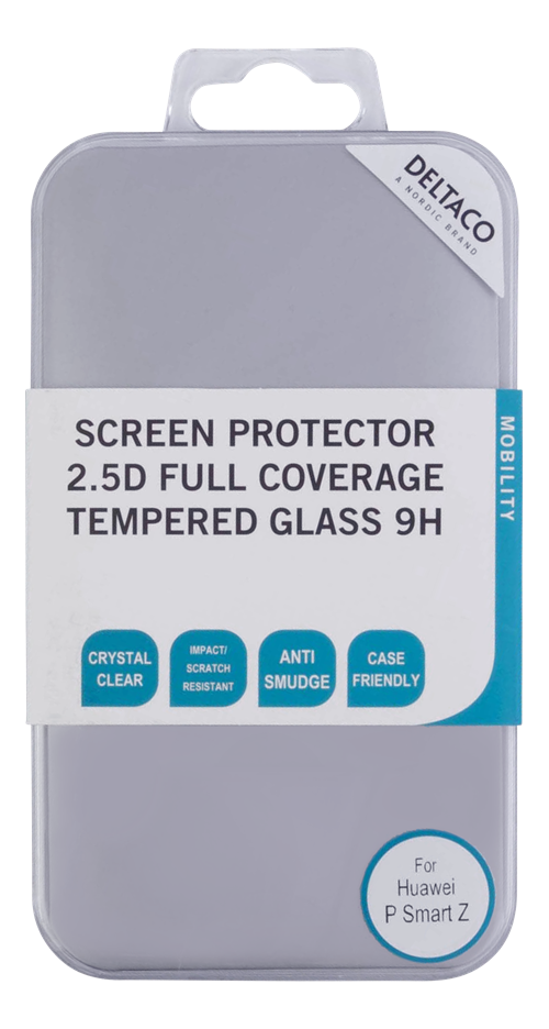 DELTACO ekrāna aizsargs, Huawei P Smart Z, 2.5D pilna pārklājuma stikls