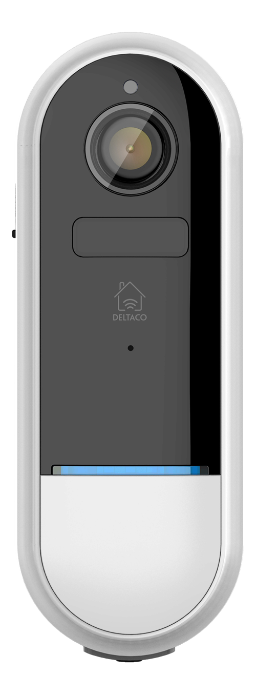 DELTACO SMART HOME WiFi durvju zvana kamera, IP65 pret laikapstākļiem izturīga, balta/sil