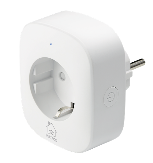 DELTACO SH-P01E Smart Plug with energy monitoring, 2.4GHz, white