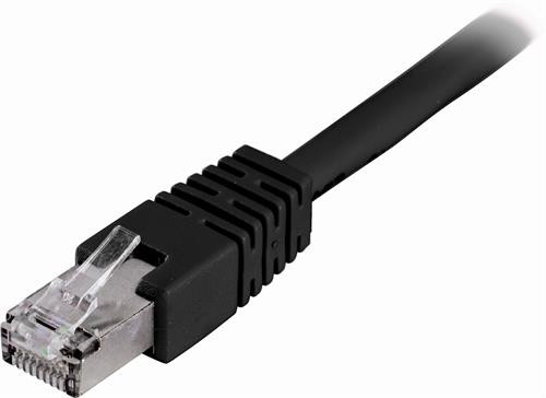 DELTACO F / UTP Cat6 ielāpu kabelis, LSZH, 0,3 m, melns